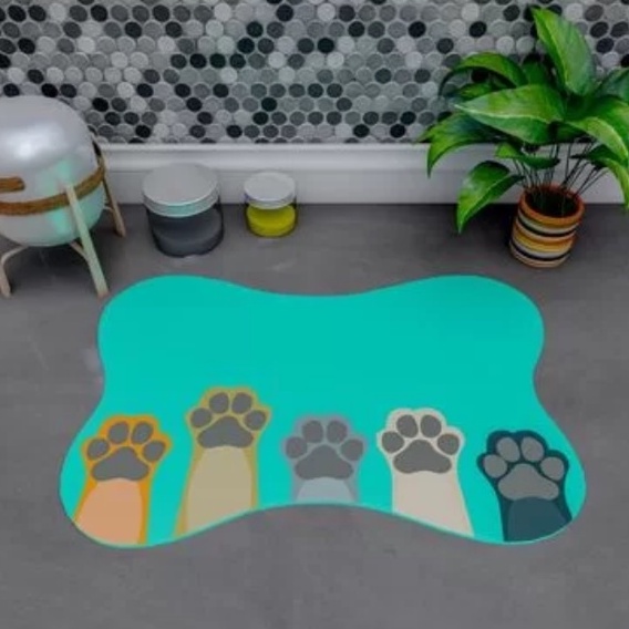 Tapete Pet Patas Para Comedouro Osso 46x30