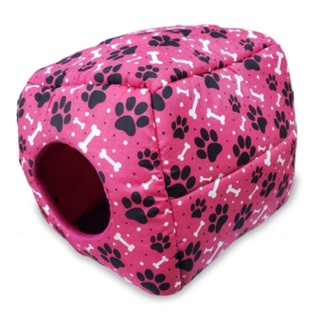 Cama E Toca Pet P Para Cães E Gatos 2 Em 1 Pinscher Yorkshire Iglu PINK