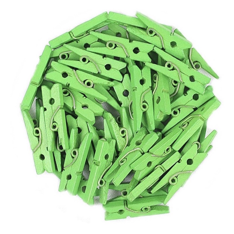 Mini Pregador Prendedor de Madeira Verde 2,5 cm para Fotos Artesanato Scrapbook Lembrancinha Natal