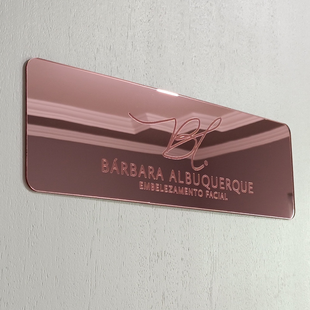 Placa De Sinalização Para Porta Acrílico Espelhado 30x9 em Oferta na Shopee