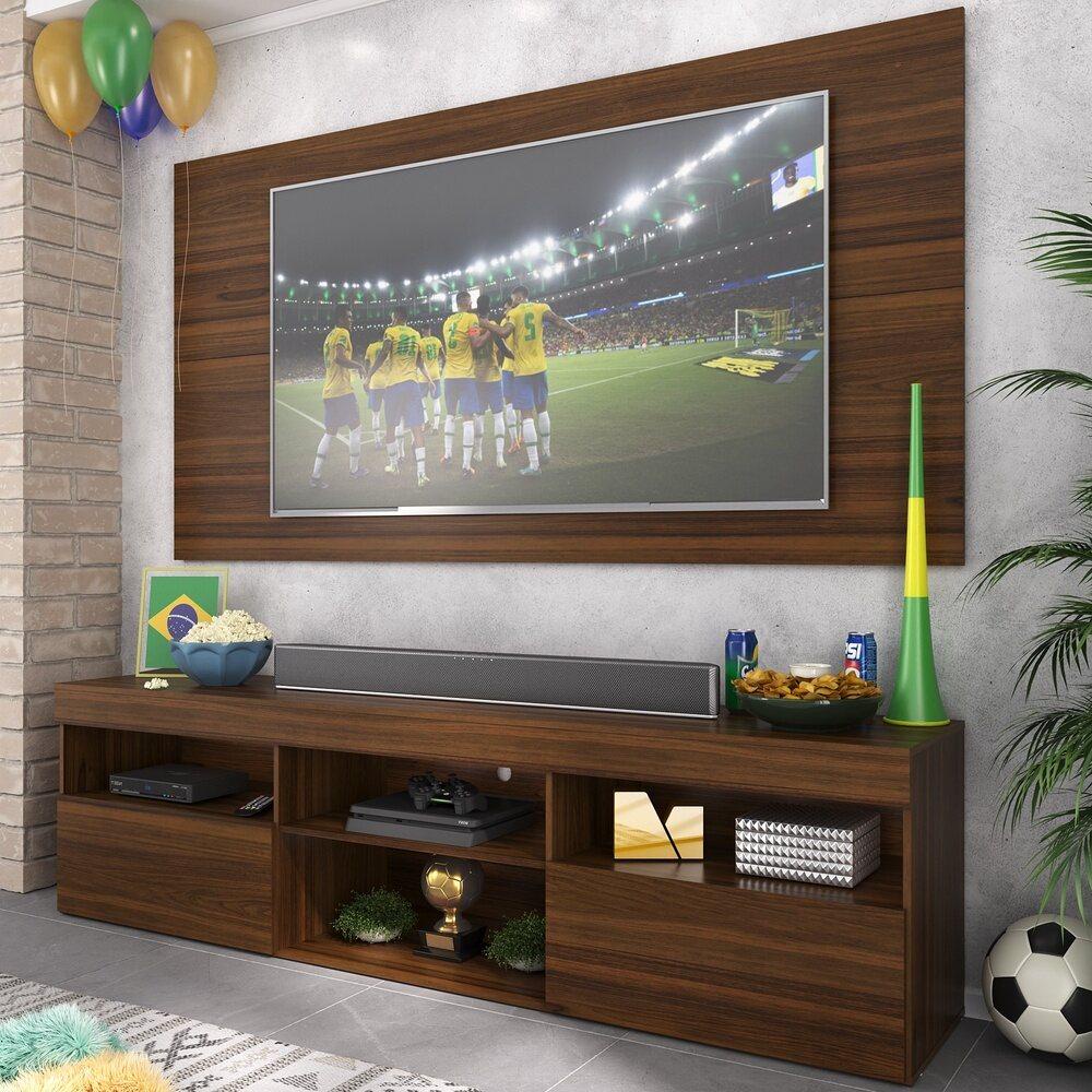 Rack com Painel TV 65" Holanda Multimóveis BR3059  Duna em Oferta na Shopee