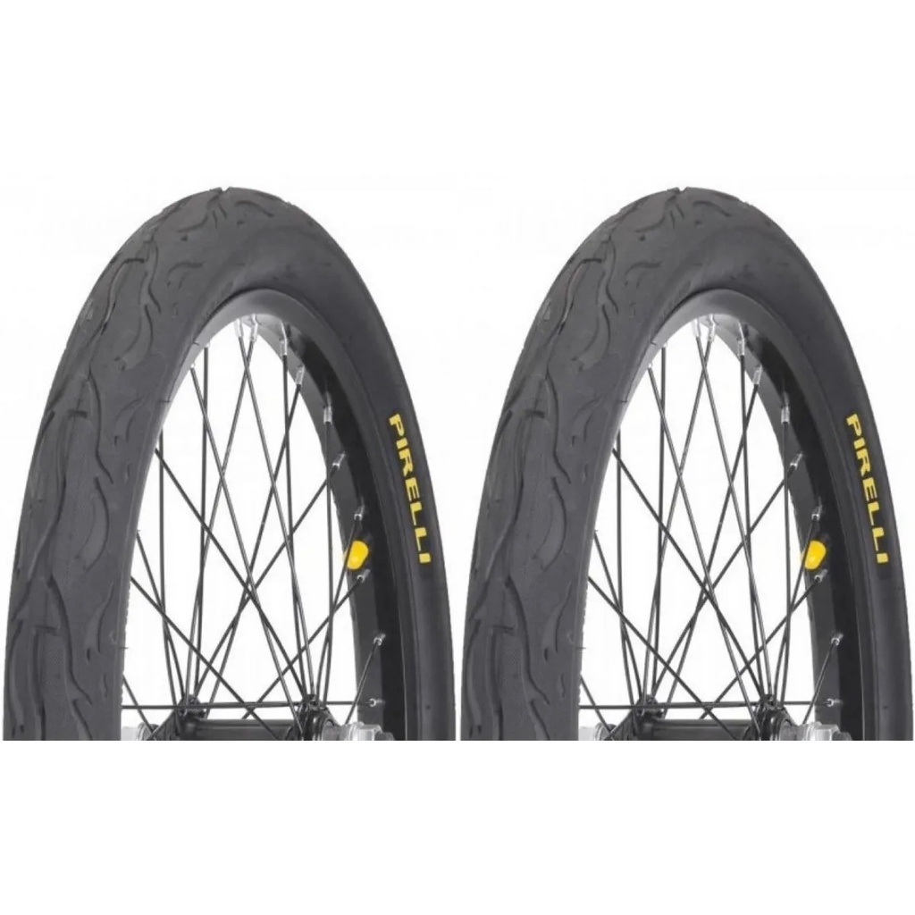 Par Pneus Bicicleta Pirelli Flame Tornado Beta Aro 20 X 2.125 Balão Bmx