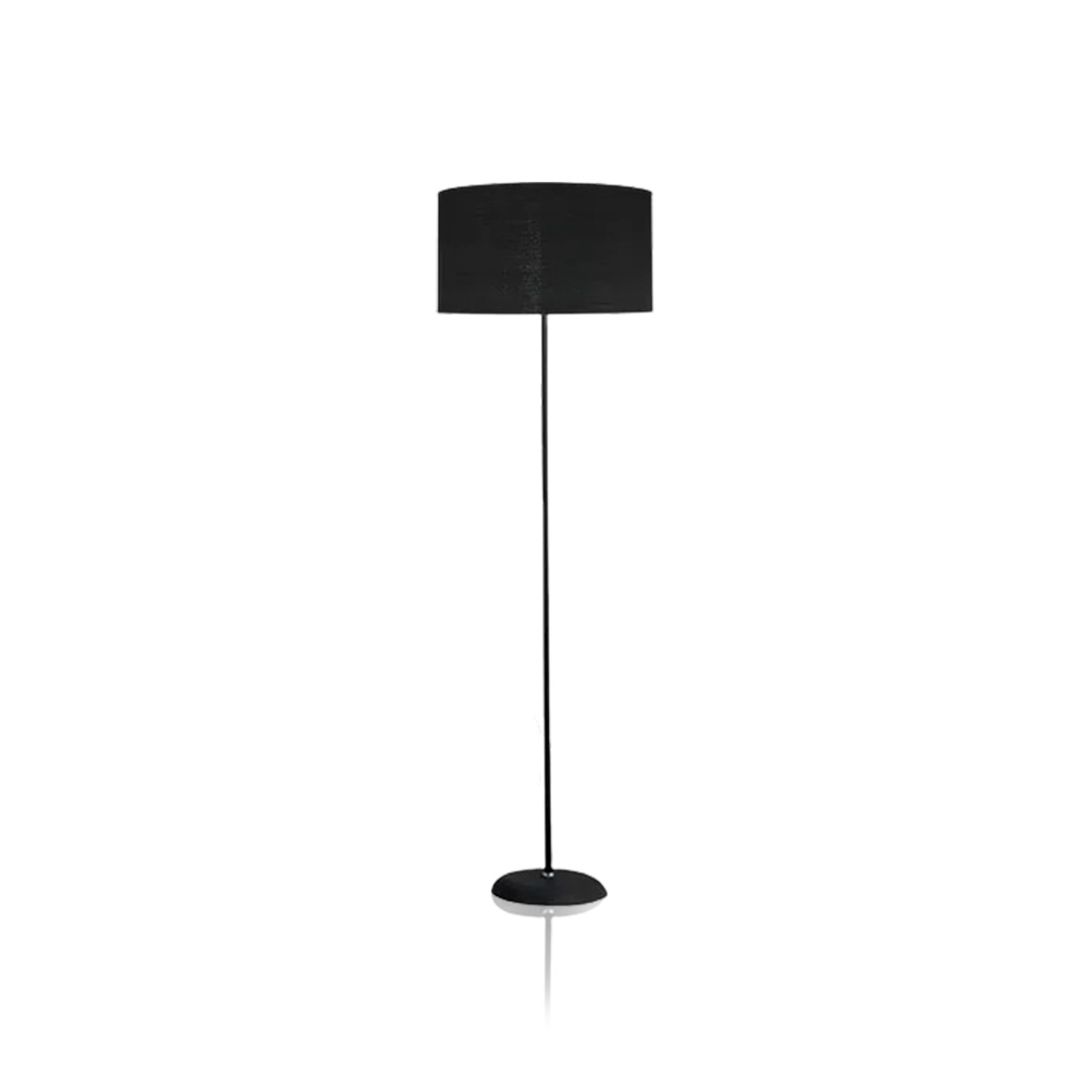 Luminária de chão preta com cúpula redonda. Design moderno, ideal para sala, escritório e decoração elegante