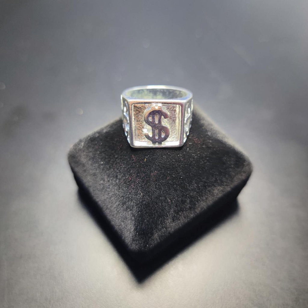 Anel Dedeira Cifrão Masculino Prata em Oferta na Shopee