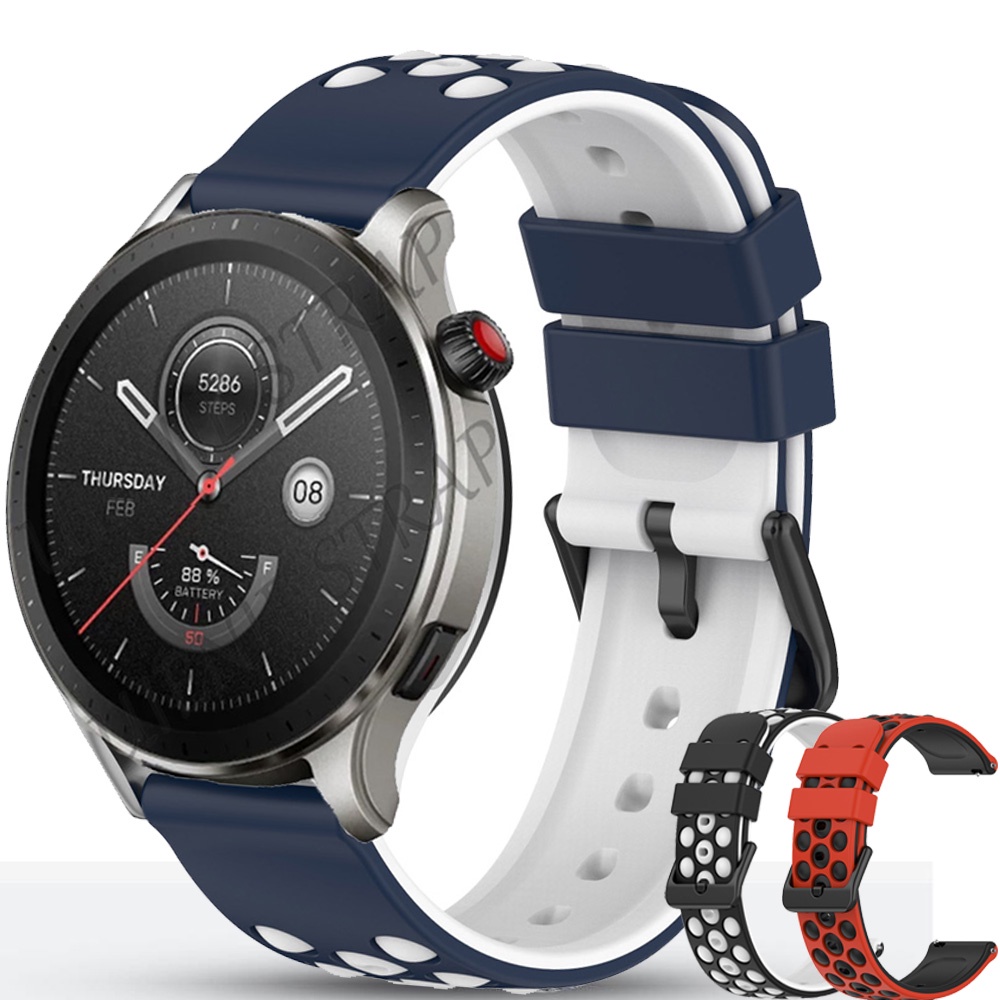 Para Huami Amazfit gtr 4 3 3pro 2 2e 47mm Pulseira De Silicone 20mm 22mm Relógio GTS 4 3 2 2e 2 mini