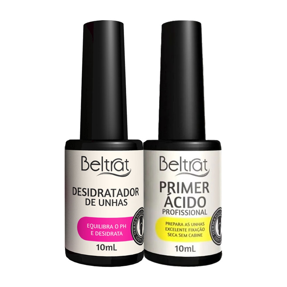 Kit Preparadores Beltrat - Primer Ácido + Desidratador De Unhas Original C/ Nota Fiscal