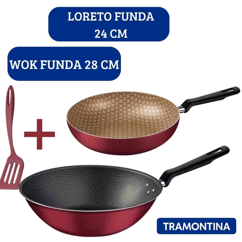 Kit 2 Frigideira Tramontina Antiaderente Tamanhos 24"/28" Cozinha em Oferta na Shopee