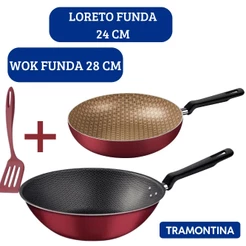 Kit 2 Frigideira Tramontina Antiaderente Tamanhos 24"/28" Cozinha