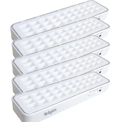 Kit 5 Iluminária Lanterna Emergência 30 Leds Recarregável