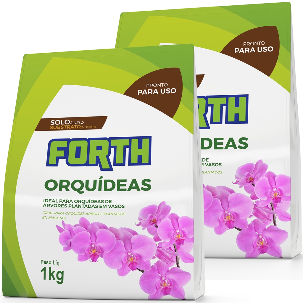 Kit 2 Substrato Orquidea Forth Mix Pinus Coco e Carvao 1kg Forth em Oferta na Shopee