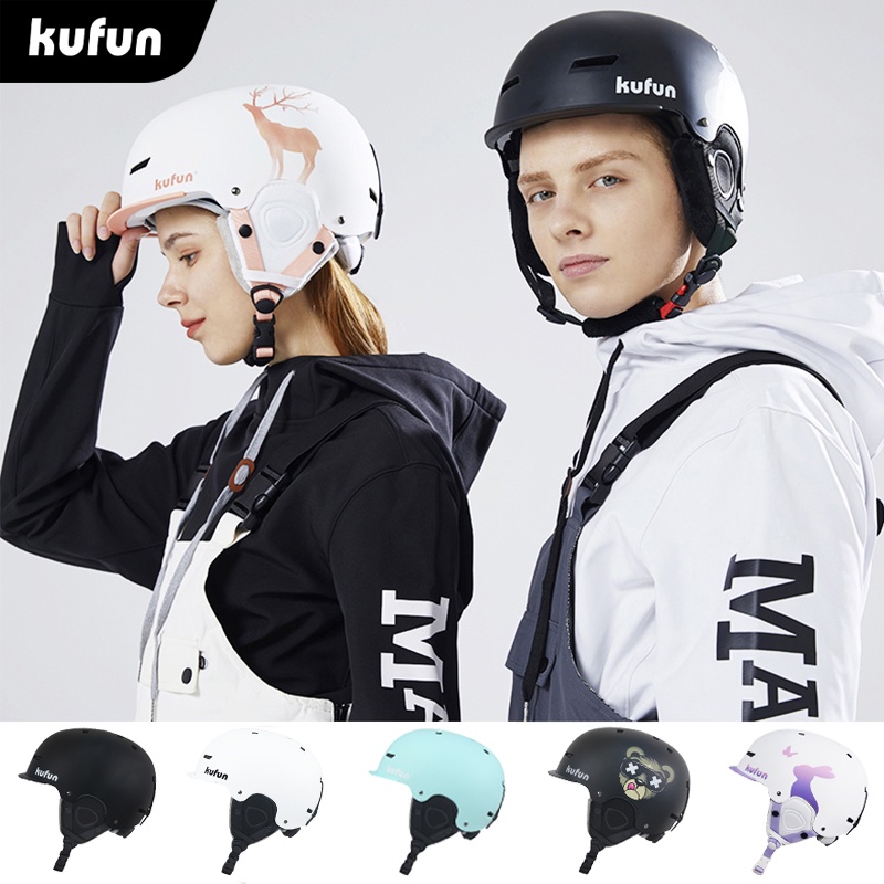 KUFUN Capacete De Esqui Para Crianças/Adulto Patins Skate Snowboard Neve Completo De Inverno Segurança Quente