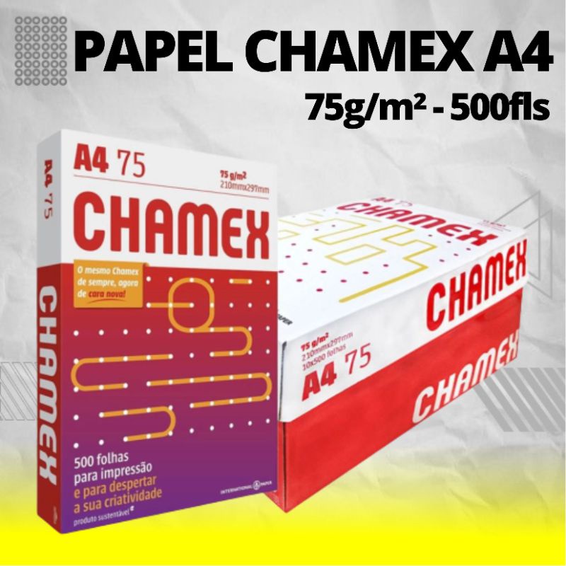 Resma De Papel A4 Chamex 500 Folhas Sulfite 75gr Shopee Brasil 1018