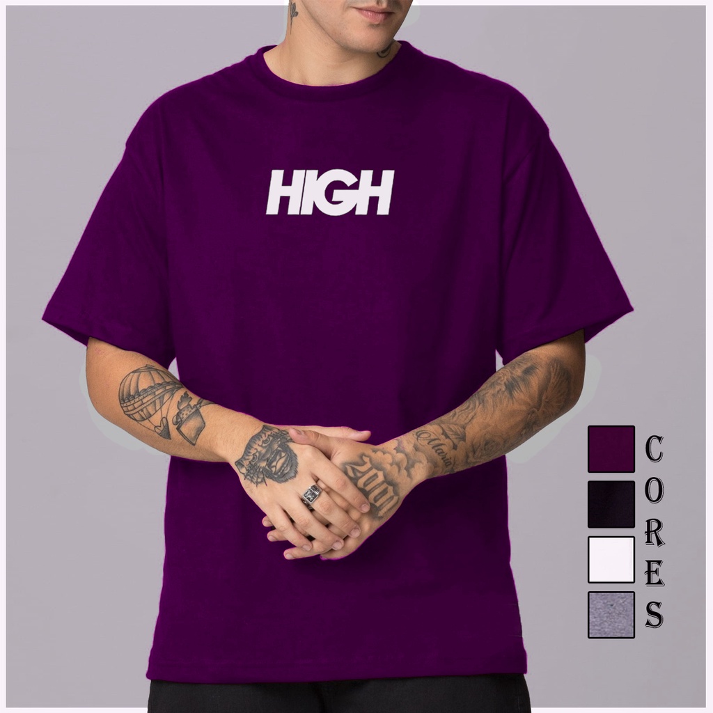 Camiseta High Company 100% algodão 30.1 - Camisa streetwear Oversized  Blusão Logo Skate - Corre Que Ta Baratinho
