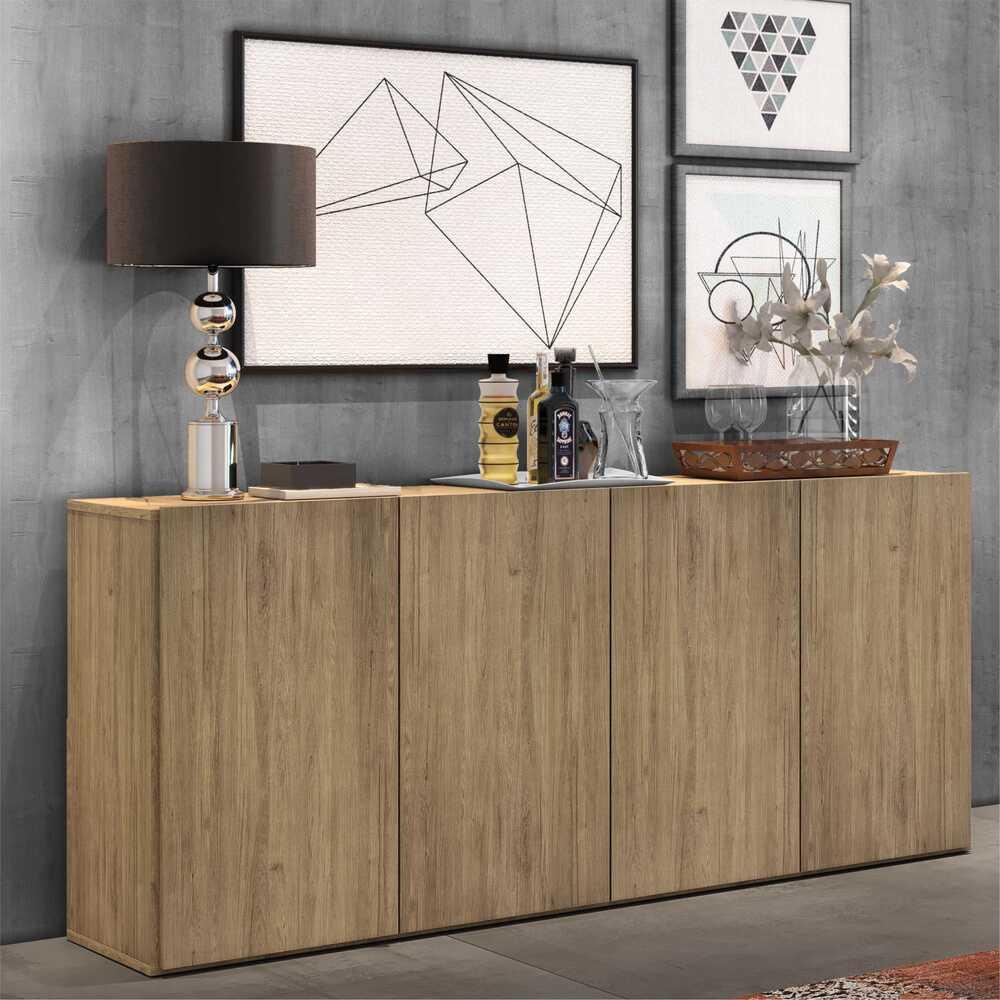 Aparador Buffet 4 portas Veneza Multimóveis Rustic em Oferta na Shopee
