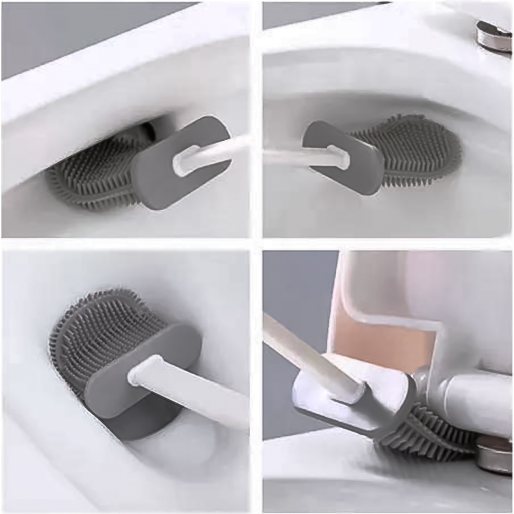 Escova Sanitária Branca de Banheiro com Adesivo Suporte de Parede