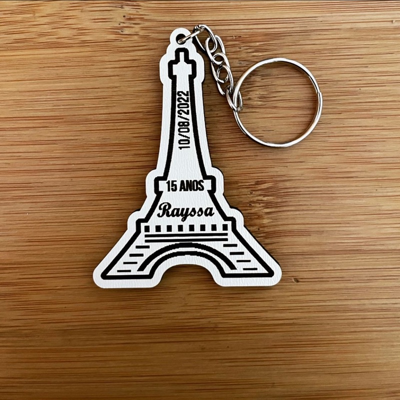 Kit de Chaveiros Torre Eiffel Aniversário 15 Anos Aniversário Infantil em MDF
