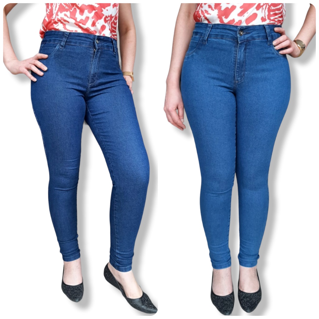 calça feminina jeans c/ bolso relógio cód.1016/1026