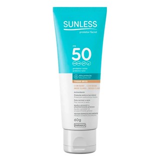 Protetor Solar Facial Com Cor Sunless FPS 50 60g - Bege Claro