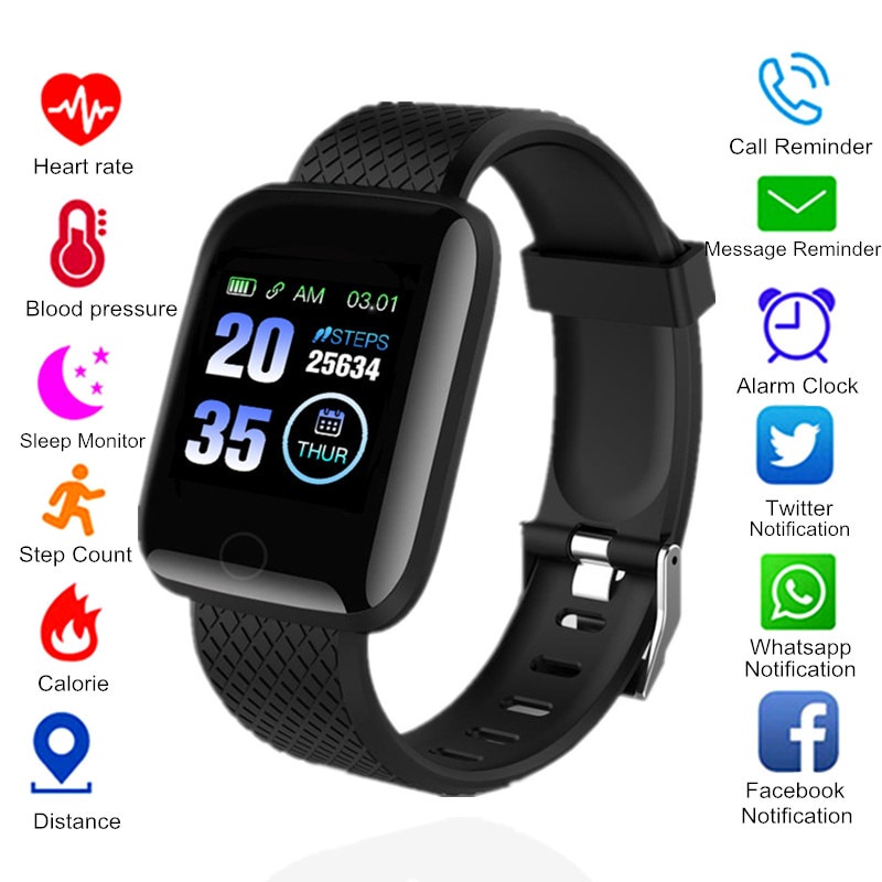 Smartwatch D13 - 116plus A prova D'água Relógio Inteligente Android / Ios Controle Musica Fotos - Já no Brasil