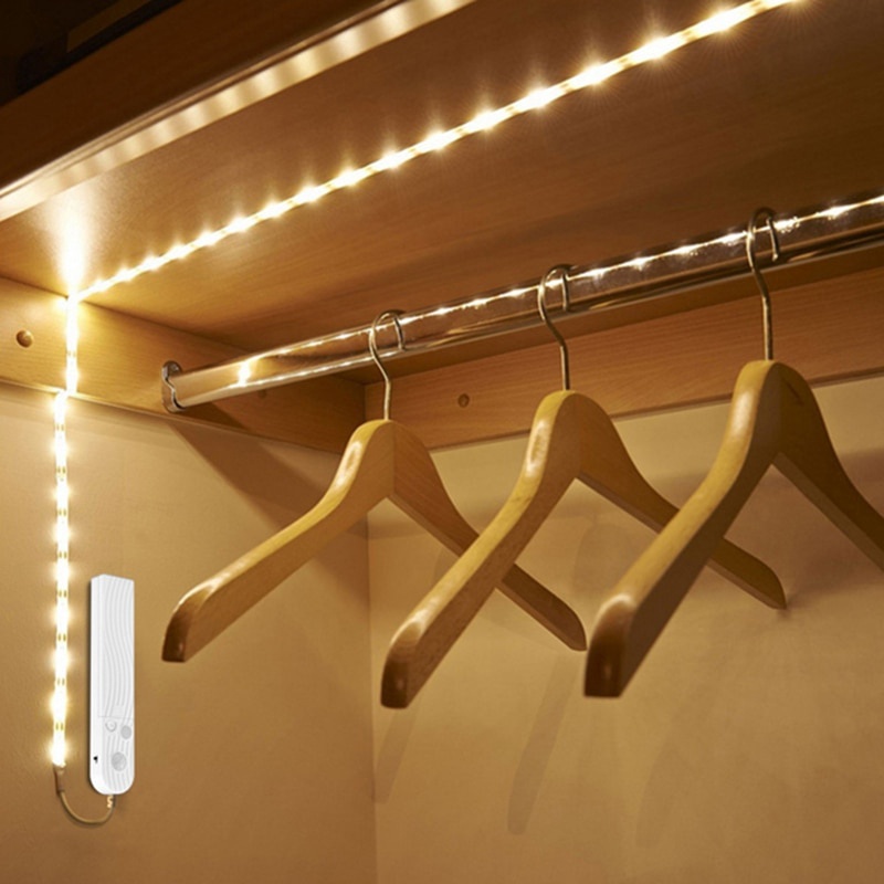Sob Armário Sensor LED Luz Esportiva De Noturna Closet Magnética Alimentada Por Bateria Para Guarda-Roupa De Cozinha