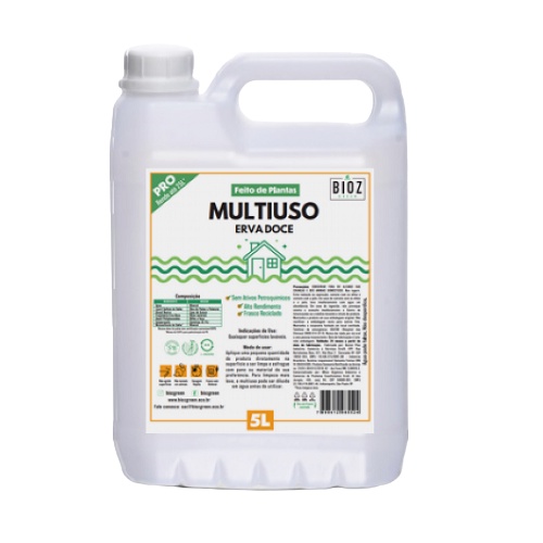 Kit 2X: Multiuso Limpeza Biodegradável Erva Doce BioZ 5L