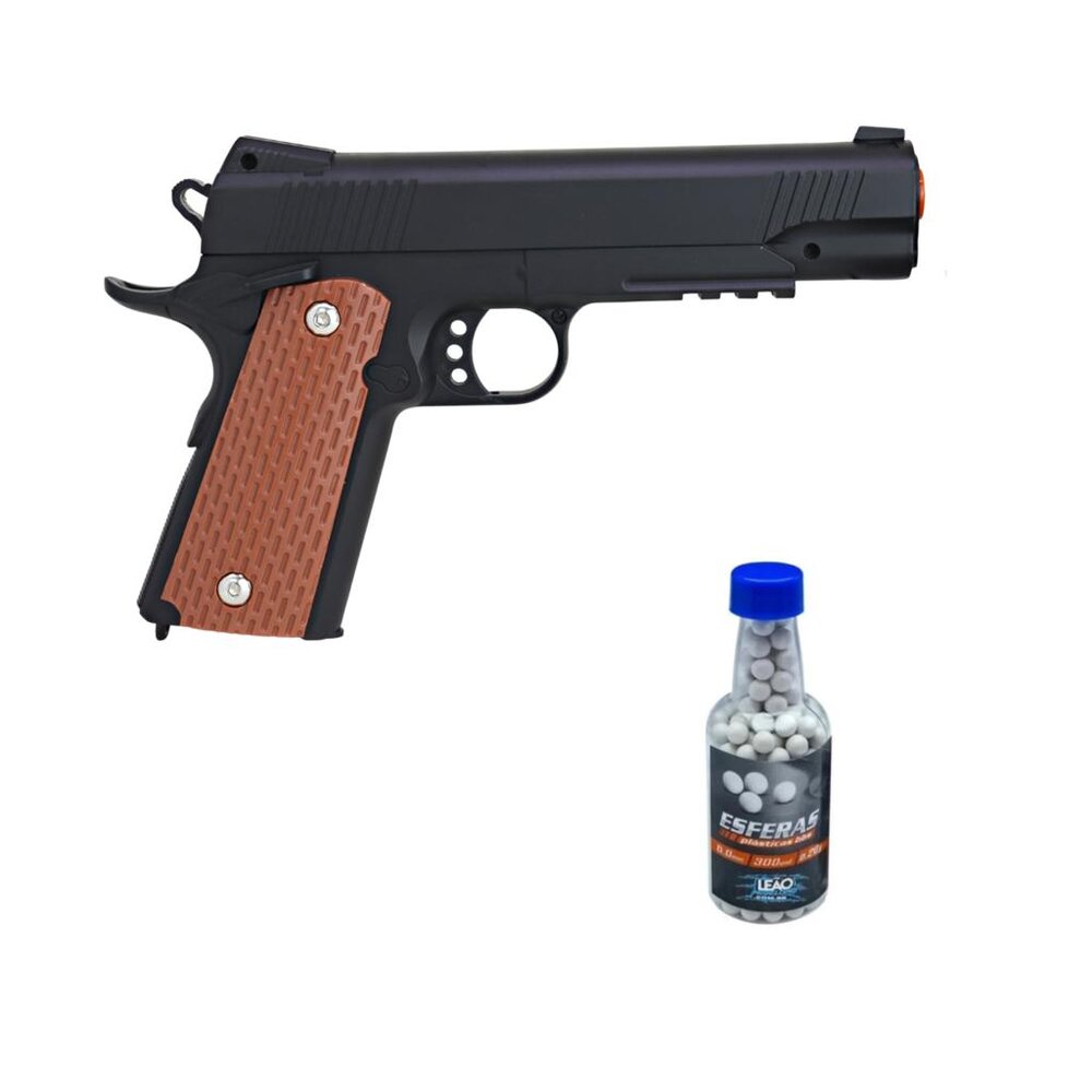 Pistola Airsoft Spring Vigor 1911 V13 Full Metal 6mm + 300 Bbs | Shopee ...