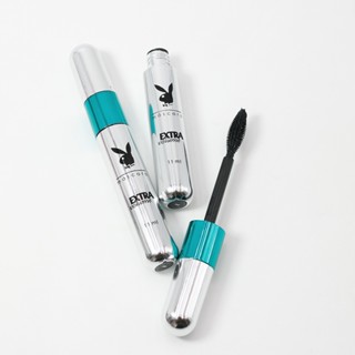 Máscara Rímel de Cílios 4D Alonga Super Extra Volume 2 em 1 Playbloy 11ml com Pincéis de Aplicação Alta Fixação Hb84599
