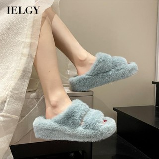 Chinelos De Pele De Fundo Grosso Feminino IELGY Estilo Coreano