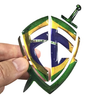 Adesivo Escudo Da Fé Resinado - Carro / Moto - 7 x 10 cm em Oferta na Shopee
