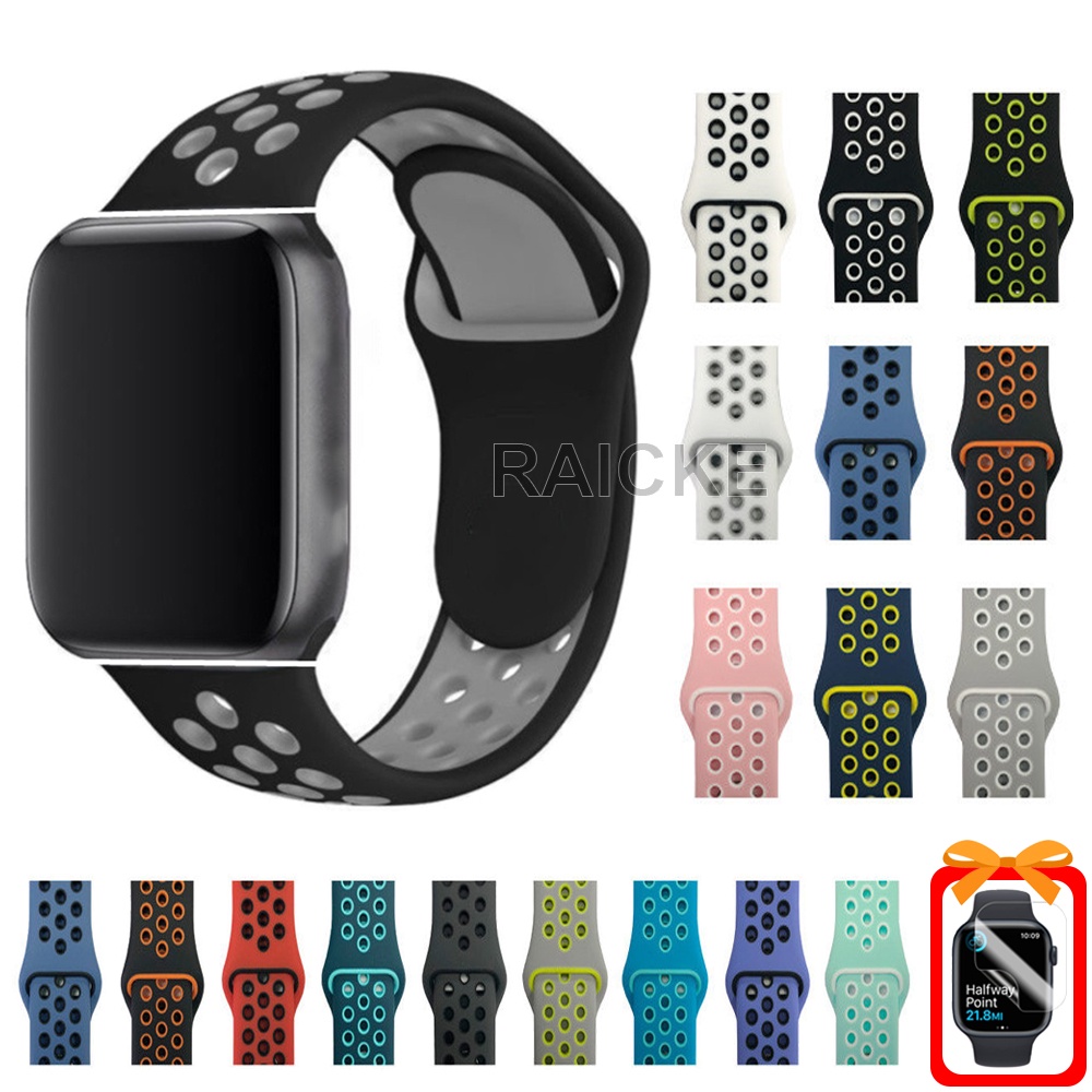 Pulseira De Silicone De Cor Dupla Para iWatch Série 11/10/9/8/7/6/5/4/3/SE Ultra 2 45mm 41mm 49mm 44mm 40mm 42mm 38mm em Oferta na Shopee