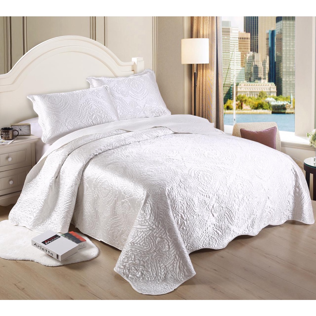 Colcha Sultan Cetim Fashion Dupla Face Solteiro 3Pçs 180x240
