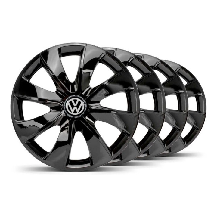 Calota Aro 14 Esportiva Prime VW Gol G1 Quadrado G2 Bola G3 G4 G5 G6 G7 G8 Voyage Fox Up Parati Saveiro CrossFox Polo SpaceFox Preta Black Piano