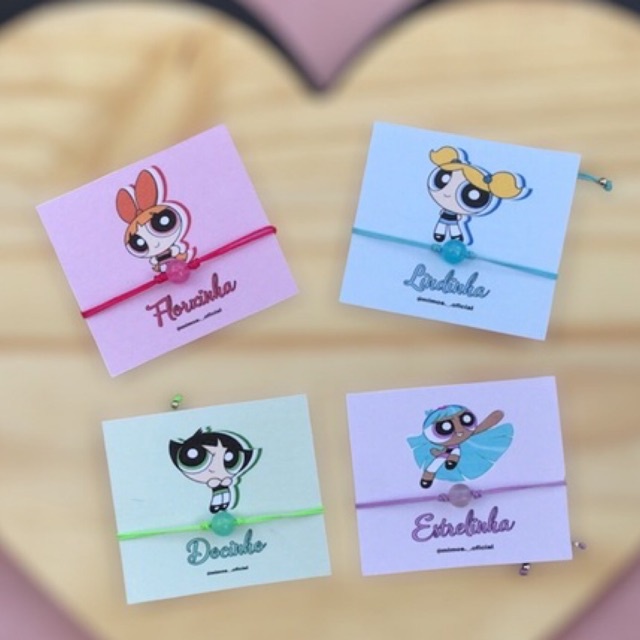 Kit de pulseiras da Amizade Meninas Superpoderosas