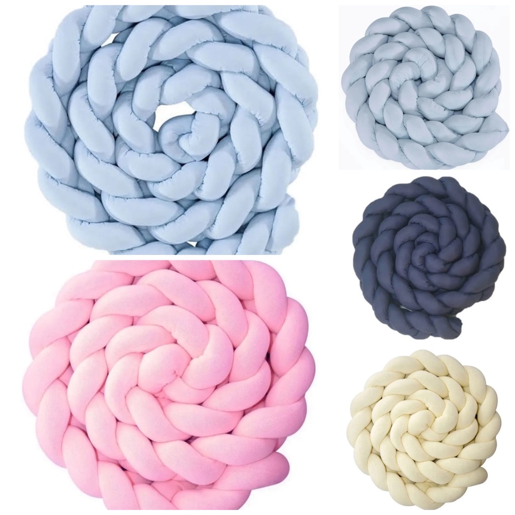 Trança Protetor Berço Cama Montessoariana 4 Metros Nacional 100% Algodão