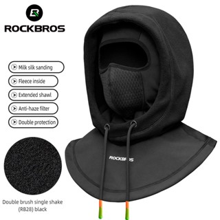 ROCKBROS Chapéu De Ciclismo Com Lenço De Inverno Quente À Prova De Vento Máscara Facial Completa Dupla Proteção Para Motocicleta Capacete De Bandana