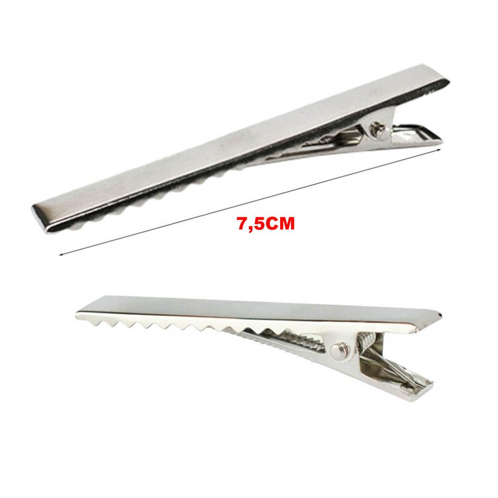 10 Presilha Prendedor Bico De Pato Metal 7,5cm Lacos Enfeite