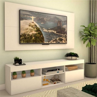 Rack com painel para TV até 65 polegadas e 2 portas Toronto Multimóveis Branco em Oferta na Shopee