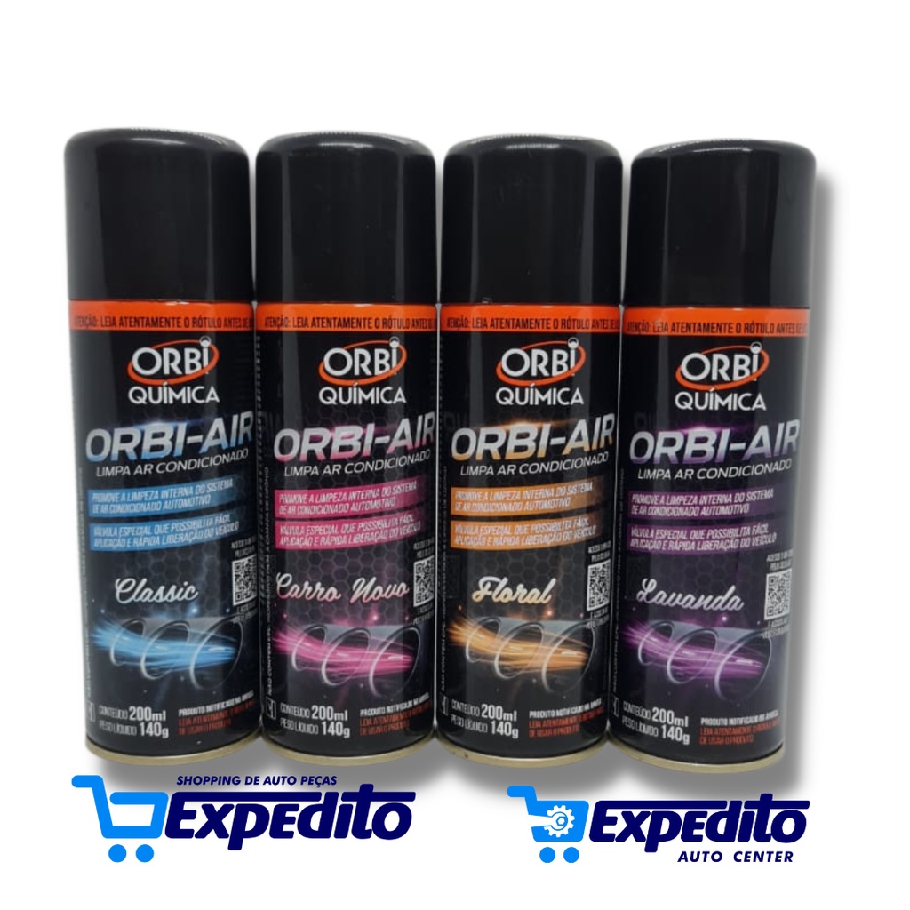 Higienizador Limpa Ar Condicionado Automotivo Spray Aerossol Orbi-Air Orbi Quimica 200ml