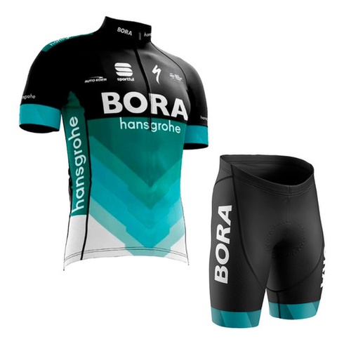 Conjunto Ciclismo Camisa Manga Curta e Bermuda Bora Esportiva Bike Uv Mtb