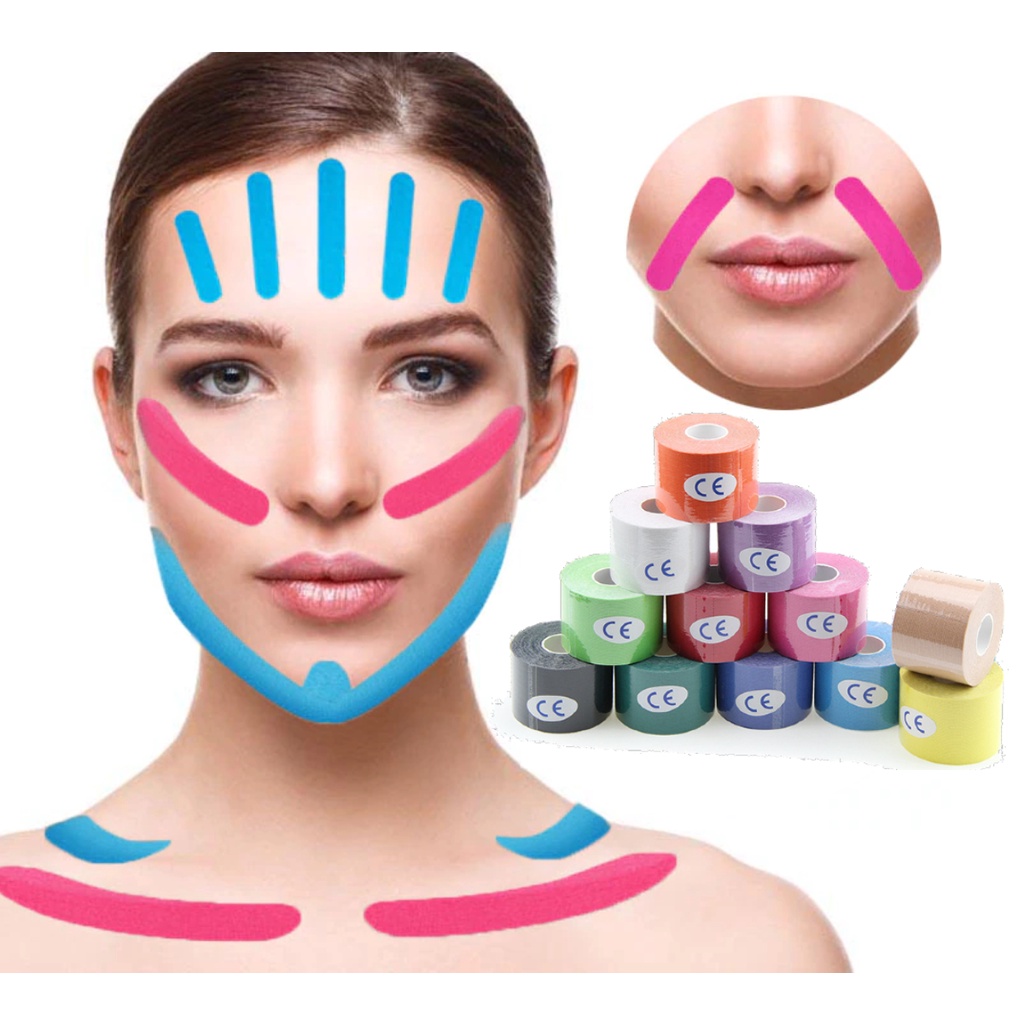 Fita Kinesiology Para Face V Linha Olhos Pescoço Lifting Rugas Removedor Facial De Cuidados Da Pele em Oferta na Shopee