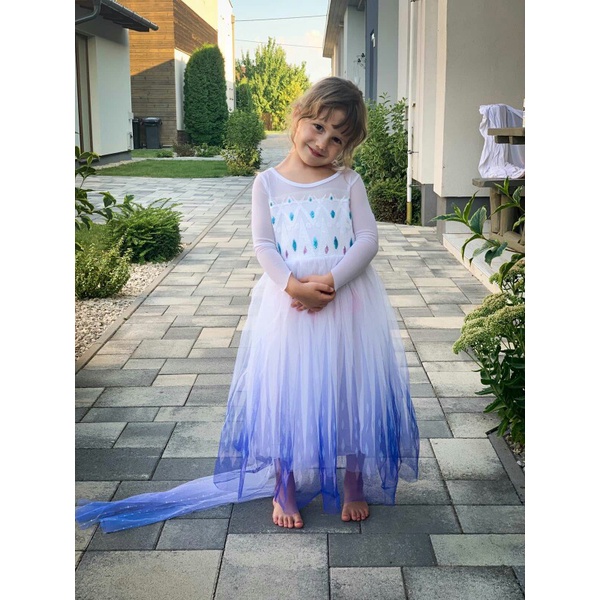 Para Meninas Princesa Anna Elsa Traje Cosplay Vestido De Festa De Aniversário Do Dia Das Bruxas — imagem 2 de 2