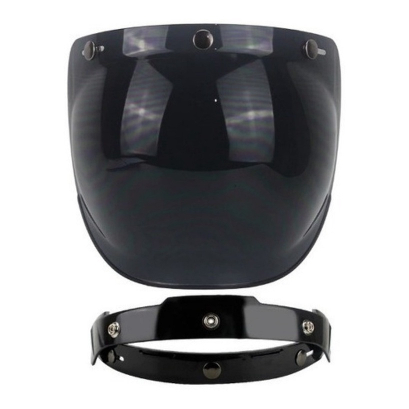 Viseira Bolha Para Capacete Moto Old School Aberto Com Flip Abertura Preto Original Pro Tork