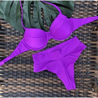 Biquíni Meia taça com Hotpants/calcinha cintura alta em Oferta na Shopee