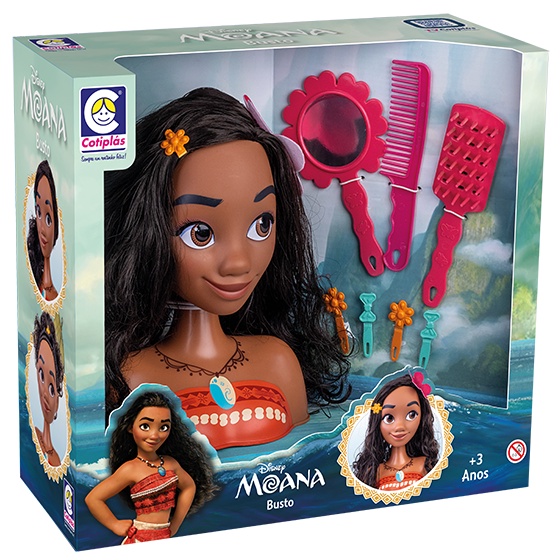 Boneca Busto Da Moana Disney Infantil C/ Acessorios Cotiplas em Oferta na Shopee