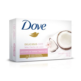 Sabonete Dove Delicious Care Leite De Coco E Petalas De Jasmim, Barra Com 1 Unidade De 90G