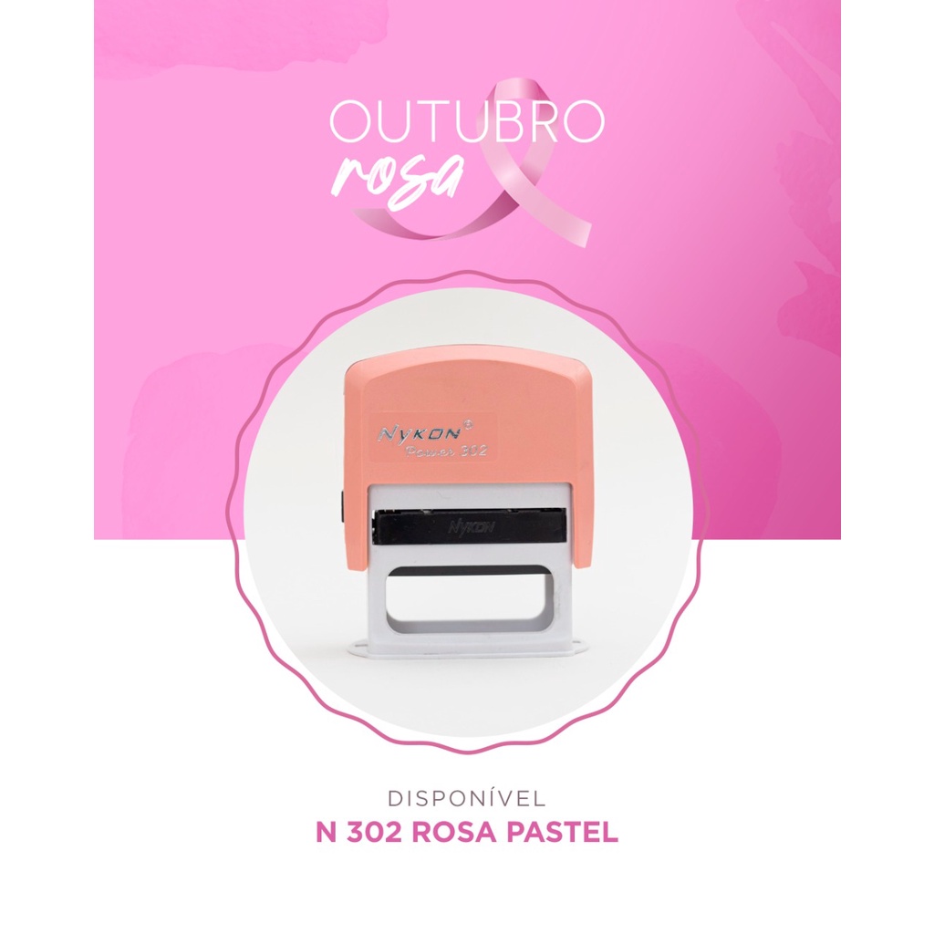 Detalhes do carimbo personalizado Automático nykon Diversas Cores para escolher - Medida 38x14.