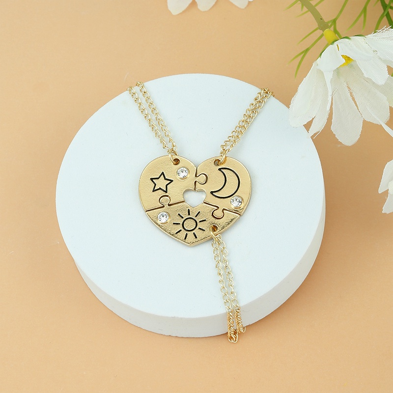 Conjunto De 3 Peças Sun Moon Star Pendant Colar Para Mulheres Homens Melhor Amigo BFF De Amizade Casal Moda Festa Joias Presente