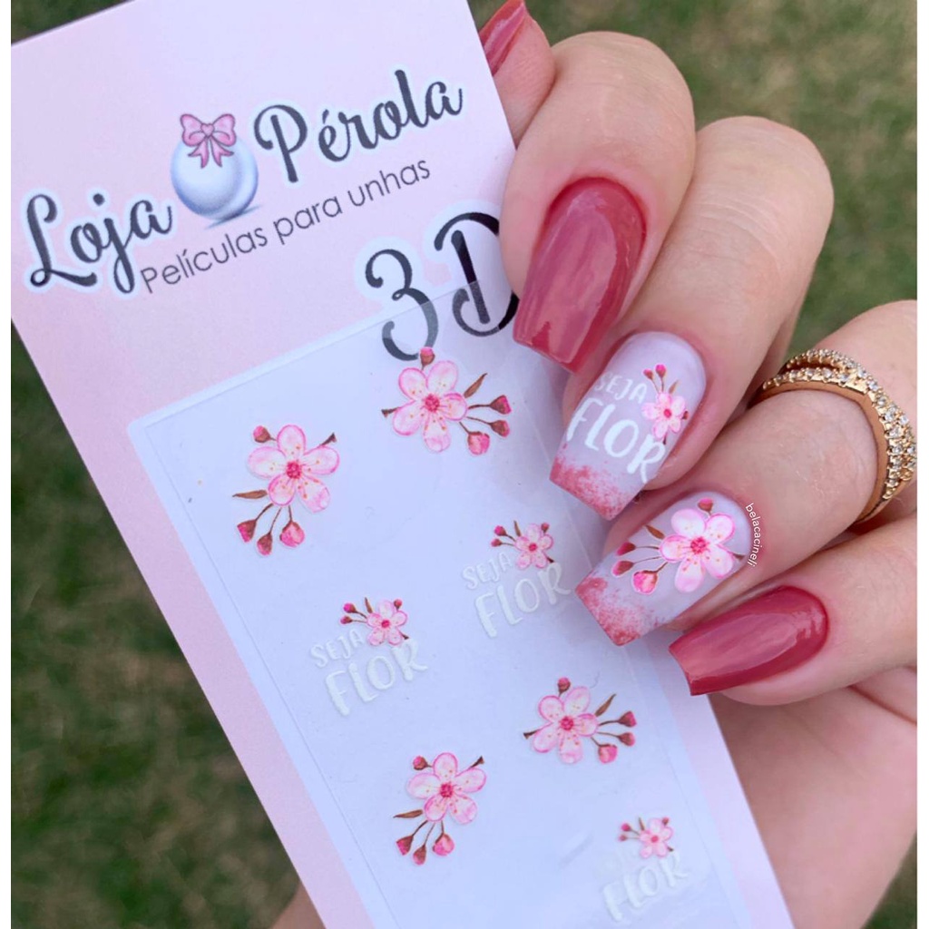 Adesivo 3D de Unhas Seja Flor 3D 353