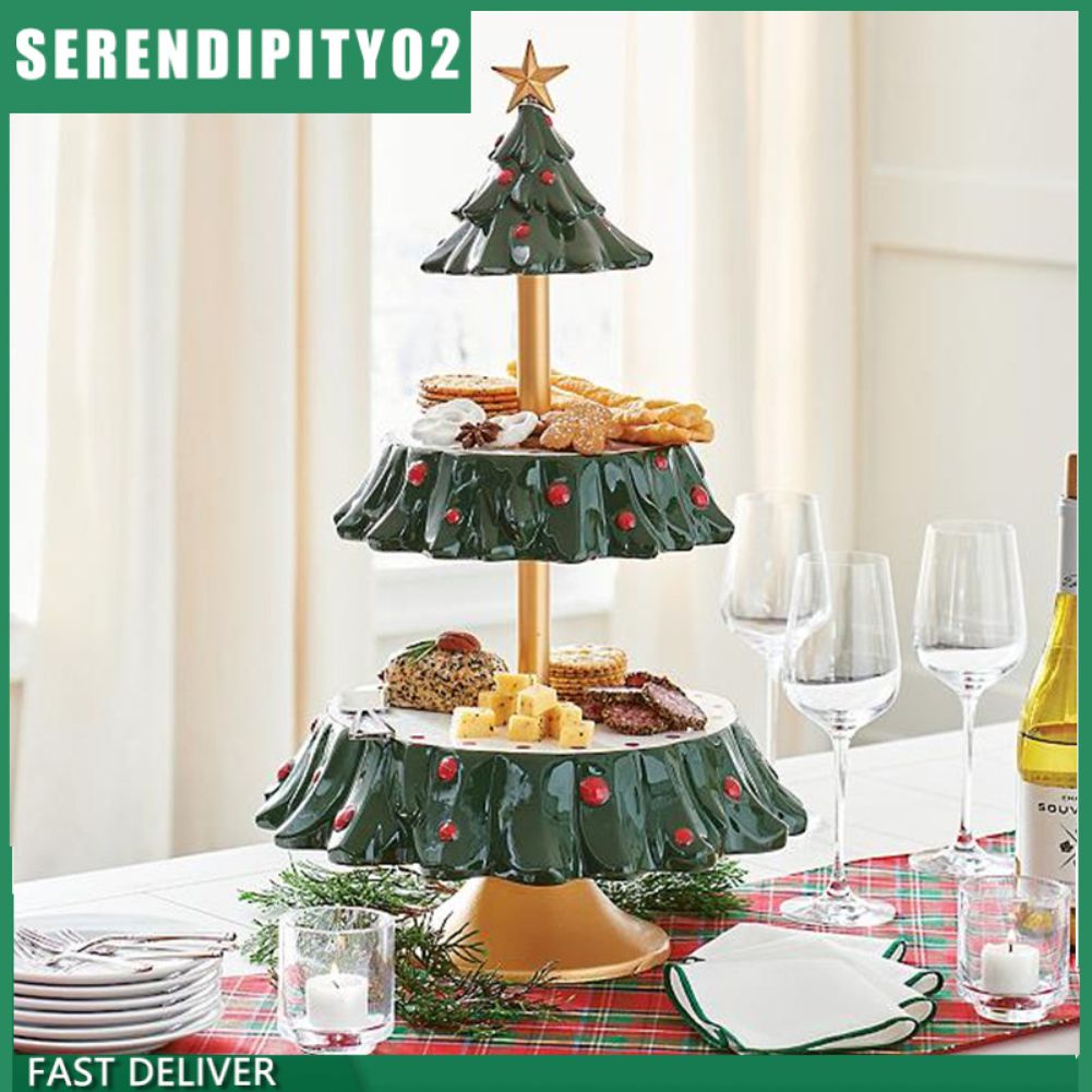 Forma da árvore de Natal 2-layer sobremesa bandeja de frutas quadro partido  suprimentos de bolo carrinho de exibição quadro sobremesa mesa doces  bandeja festival decoração | Shopee Brasil