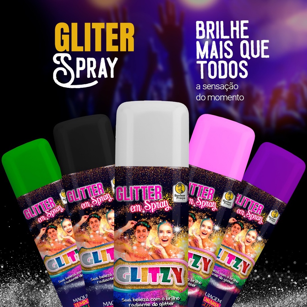 Spray De Glitter Brilho Intenso Maquiagem Roupa E Corpo Ml Shopee